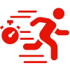 Red silhouette running quickly